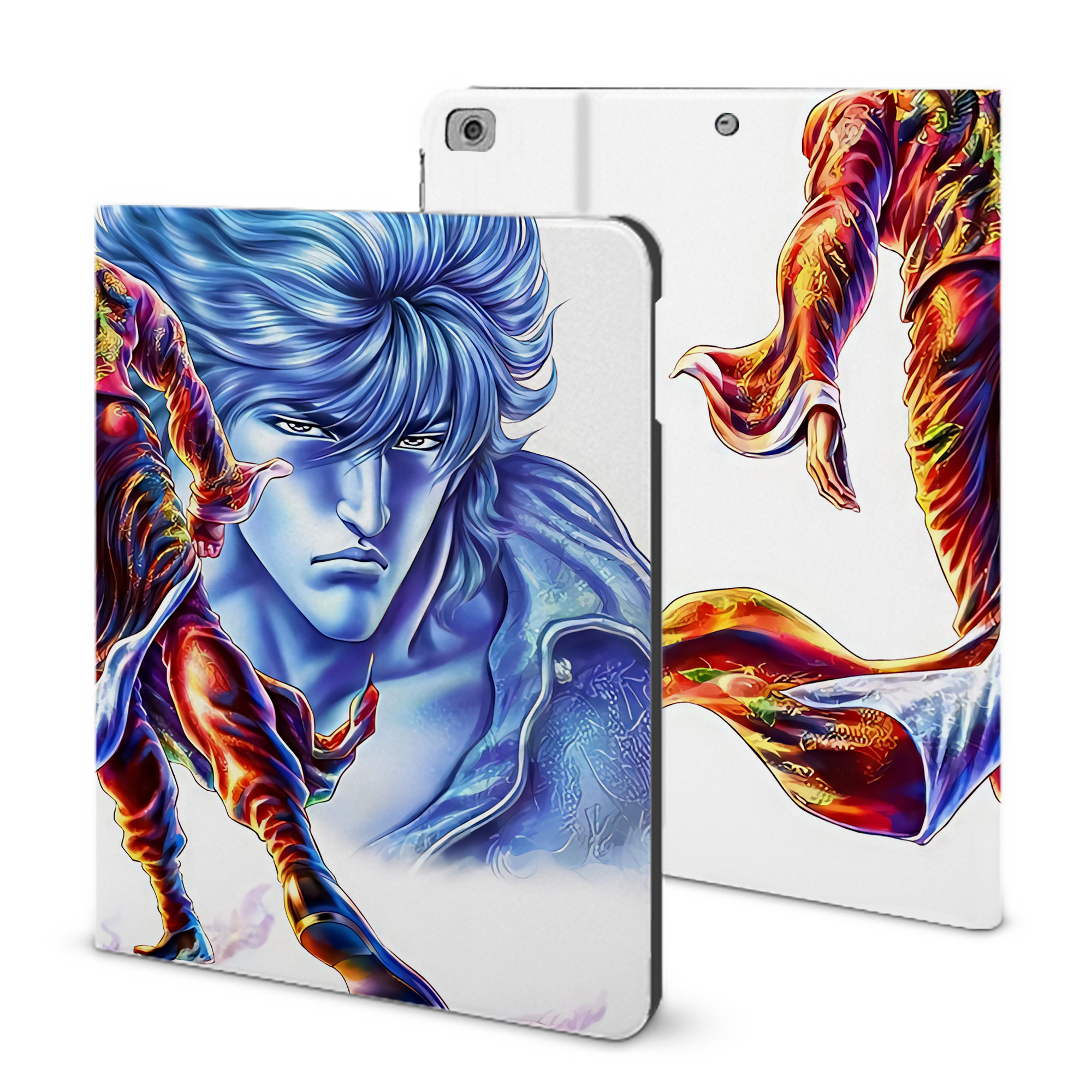 （画像用） 北斗の拳 Fist of the North Star IPad ケース ブック型 PUレザー TPU 耐衝撃 軽量 薄型 ペン収納なし 全面保護 IPad 各モデル対応